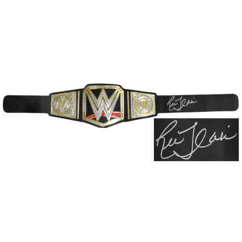 Ric Flair Signed WWE World Championship Black Replica Belt