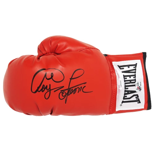 George Foreman Signed Everlast Red Full Size Boxing Glove (JSA)