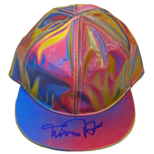 Michael J Fox Signed Back To The Future Marty McFly Multi Color Hat