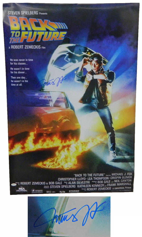 Michael J Fox Signed Back To The Future 24×36 Movie Poster – Schwartz ...