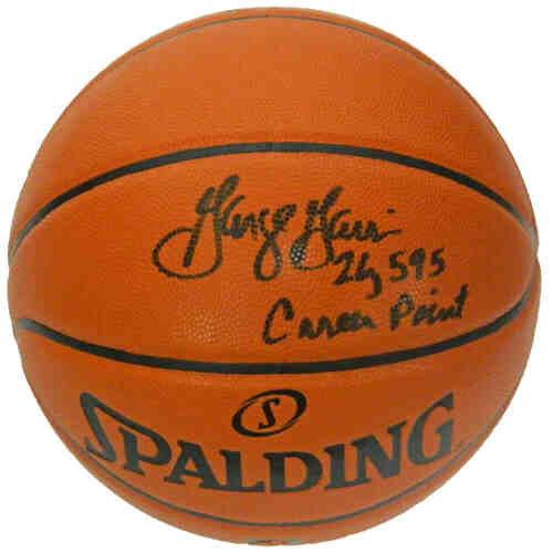 George Gervin Signed Spalding NBA Game Series Replica Basketball w/26,595 Career Points