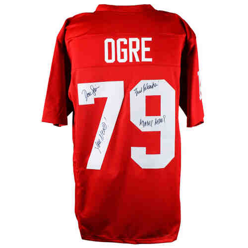 Donald Gibb Signed Ogre Red Custom Football Jersey w/You Nerd, Fred Palowakski, Adams Atoms