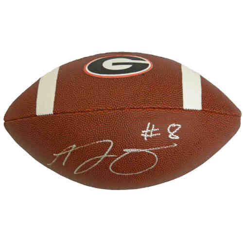 A.J. (AJ) Green Signed Georgia Bulldogs Rawlings Full Size Logo Football