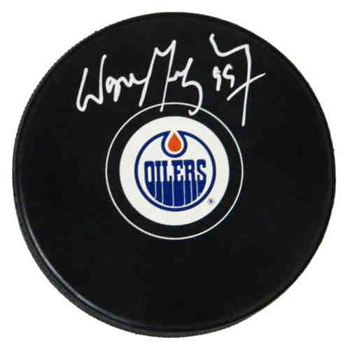 Wayne Gretzky Signed Edmonton Oilers Logo Hockey Puck