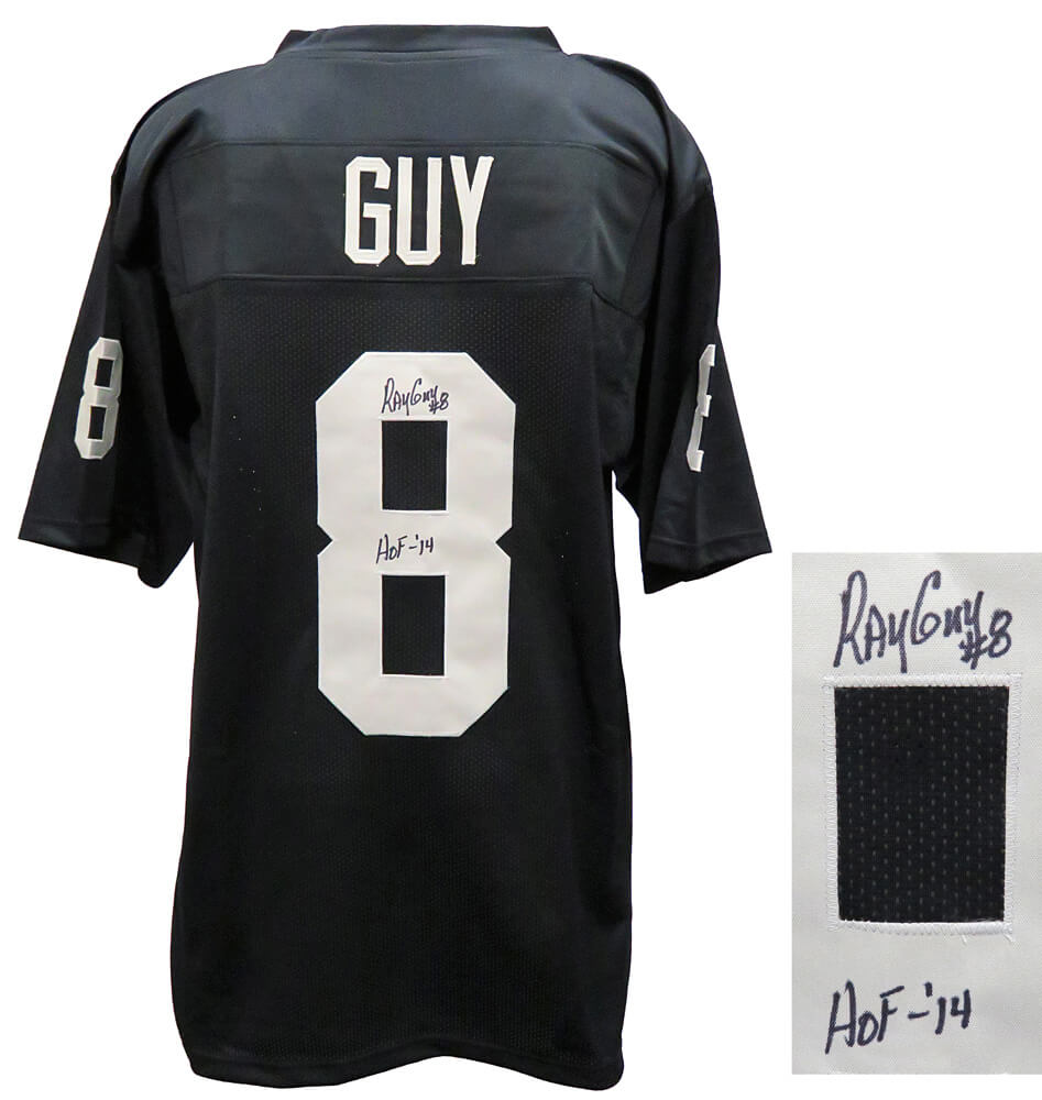 Ray Guy Signed Black Custom Jersey w/HOF'14 – Schwartz Sports