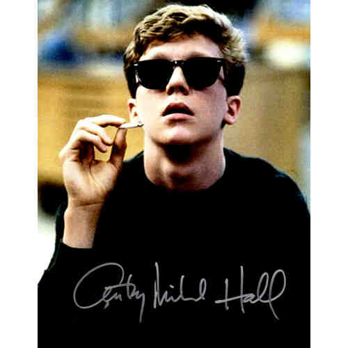 Anthony Michael Hall Signed The Breakfast Club Brian Johnson Smoking Wearing Sunglasses 11x14 Photo
