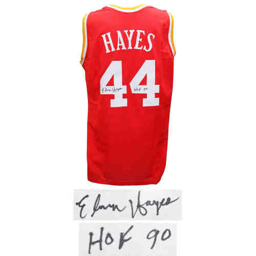 Elvin Hayes Signed Red Custom Basketball Jersey w/HOF'90