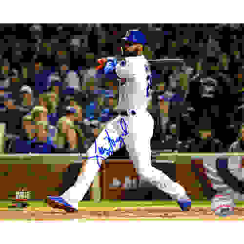 Jason Heyward Signed Chicago Cubs 2016 World Series Swinging Action 8x10 Photo