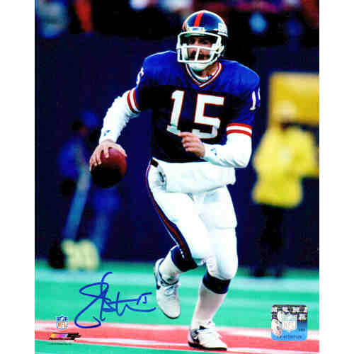 Jeff Hostetler Signed New York Giants Action 8x10 Photo
