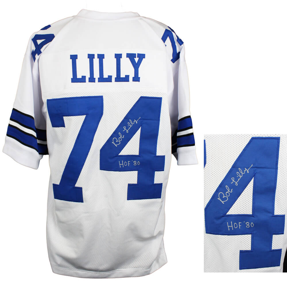 Shop Bob Lilly Dallas Cowboys Autographed Blue Throwback Custom Football  Jersey w/HOF '80