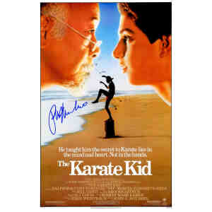 Ralph Macchio Signed The Karate Kid 11x17 Movie Poster