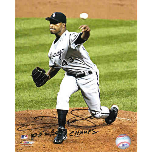 Damaso Marte Signed Chicago White Sox Pitching Action 8x10 Photo w/05 WS Champs