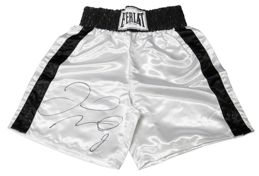 Floyd Mayweather Jr Signed Everlast White Boxing Trunks - SCHWARTZ | eBay