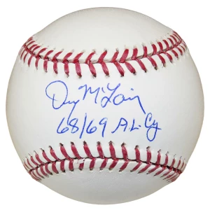 Denny McLain Signed Official MLB Baseball w/68, 69 AL CY