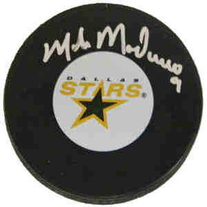 Mike Modano Signed Dallas Stars Logo Hockey Puck