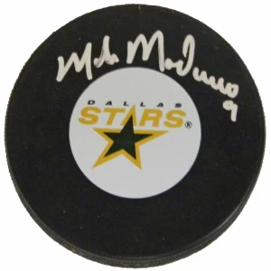 Mike Modano Signed Dallas Stars Logo Hockey Puck