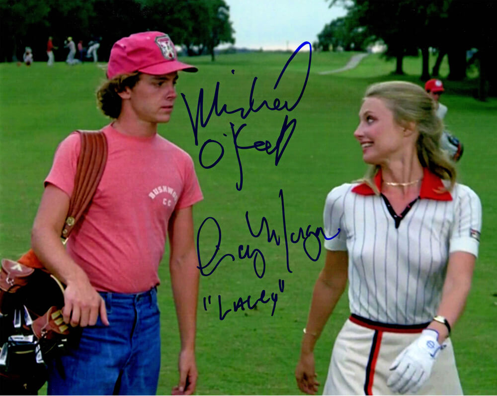 Cindy Morgan & Michael O'Keefe Dual Signed Caddyshack Walking Golf Course 8x10 Photo w/Lacey