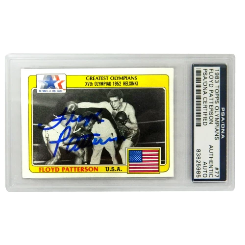 Floyd Patterson Signed 1983 Topps Olympians Boxing Trading Card #77 (PSA/DNA - Encapsulated)