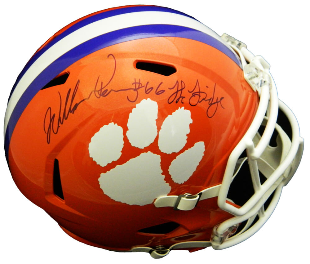 William Perry Signed Clemson Tigers Riddell Full Size Speed Replica Helmet w/The Fridge