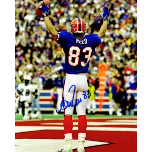Andre Reed Signed Buffalo Bills TD Celebration Arms Raised 8x10 Photo