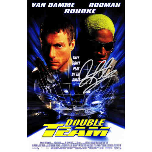 Dennis Rodman Signed  Double Team 11x17 Movie Poster