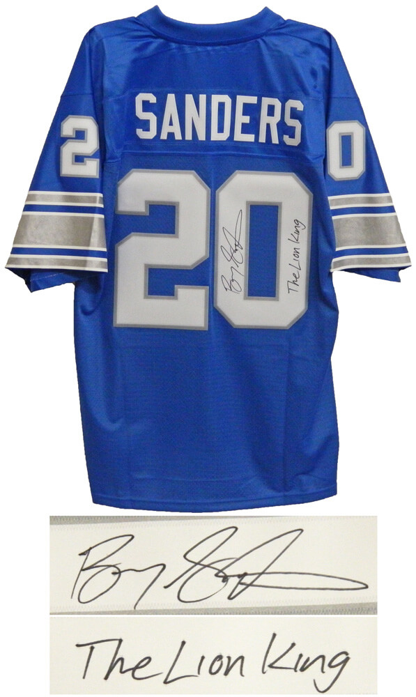 Barry Sanders Autographed Detroit Lions Jersey - Blue Pro Line