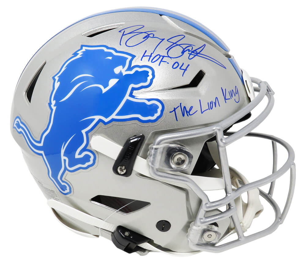 Barry Sanders Detroit Lions Autographed Riddell Speed Authentic Helmet