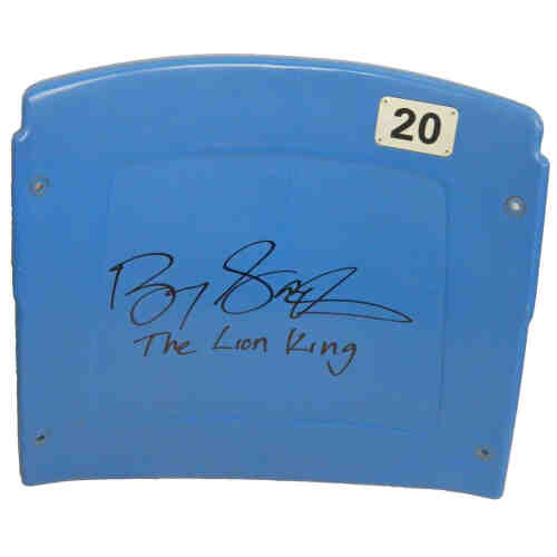 Barry Sanders Signed Silverdome Stadium Blue #20 Seatback w/The Lion King