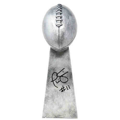 Phil Simms Signed Football World Champion 15 Inch Replica Trophy