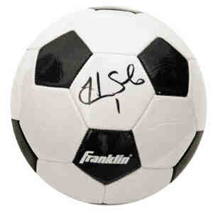 Hope Solo Signed Black & White Franklin Soccer Ball