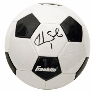 Hope Solo Signed Black & White Franklin Soccer Ball