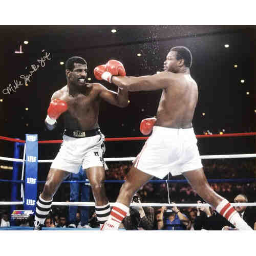 Michael (Mike) Spinks Signed Boxing vs Larry Holmes Action 16x20 Photo w/Jinx