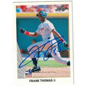 Frank Thomas Signed White Sox 1990 Leaf Rookie Card #300