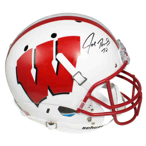 Joe Thomas Signed Wisconsin Badgers Schutt Full Size Replica Helmet