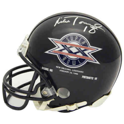 Mike Tomczak Signed Bears / SB XX Champs Logo Riddell Replica Mini Helmet