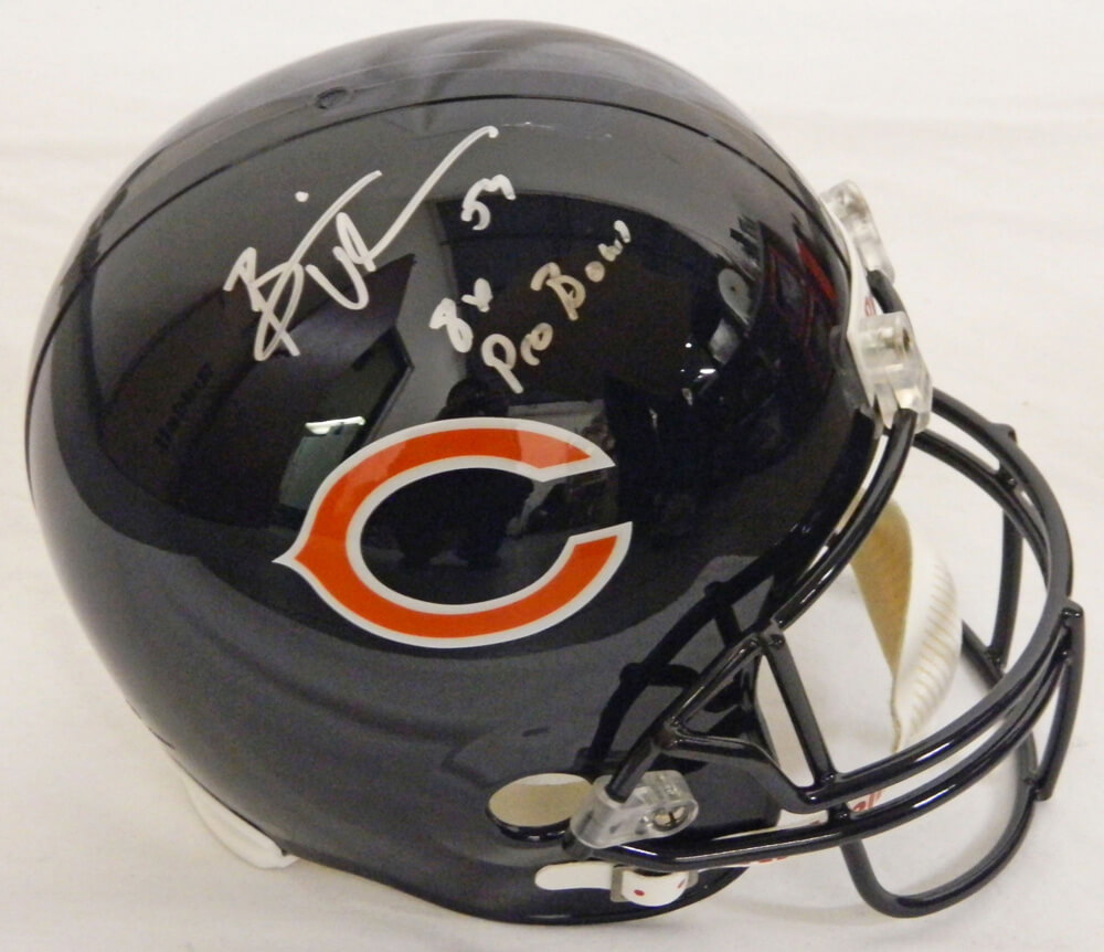 Brian Urlacher Signed Bears Riddell Full-Size Replica Helmet w/8x Pro Bowl