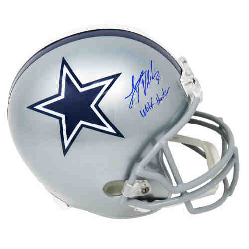 Leighton Vander Esch Signed Dallas Cowboys Riddell Full Size Replica Helmet w/Wolf Hunter