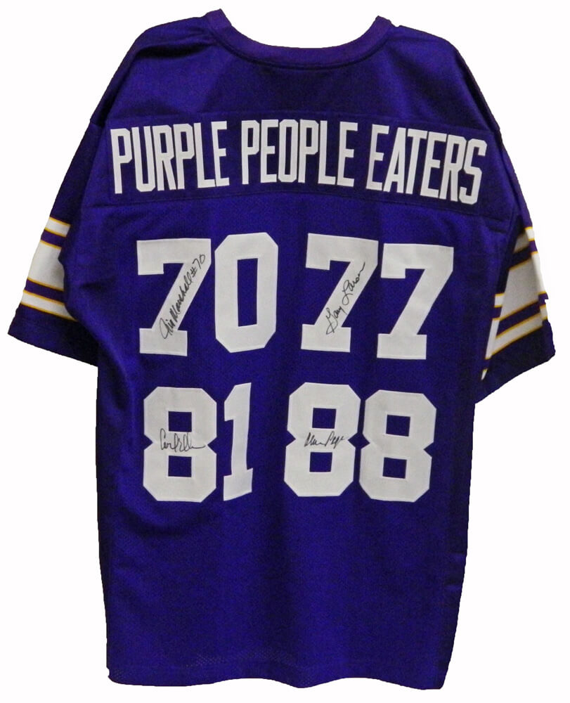 Purple People Eaters Signed Purple Custom Throwback Jersey