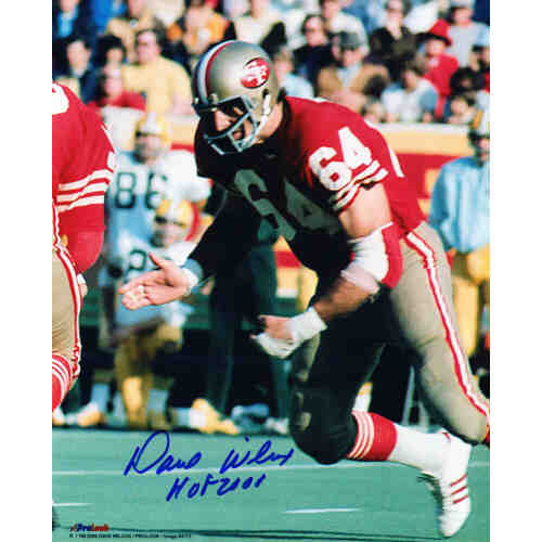 Dave Wilcox Signed 49ers Action 8x10 Photo w/HOF 2000