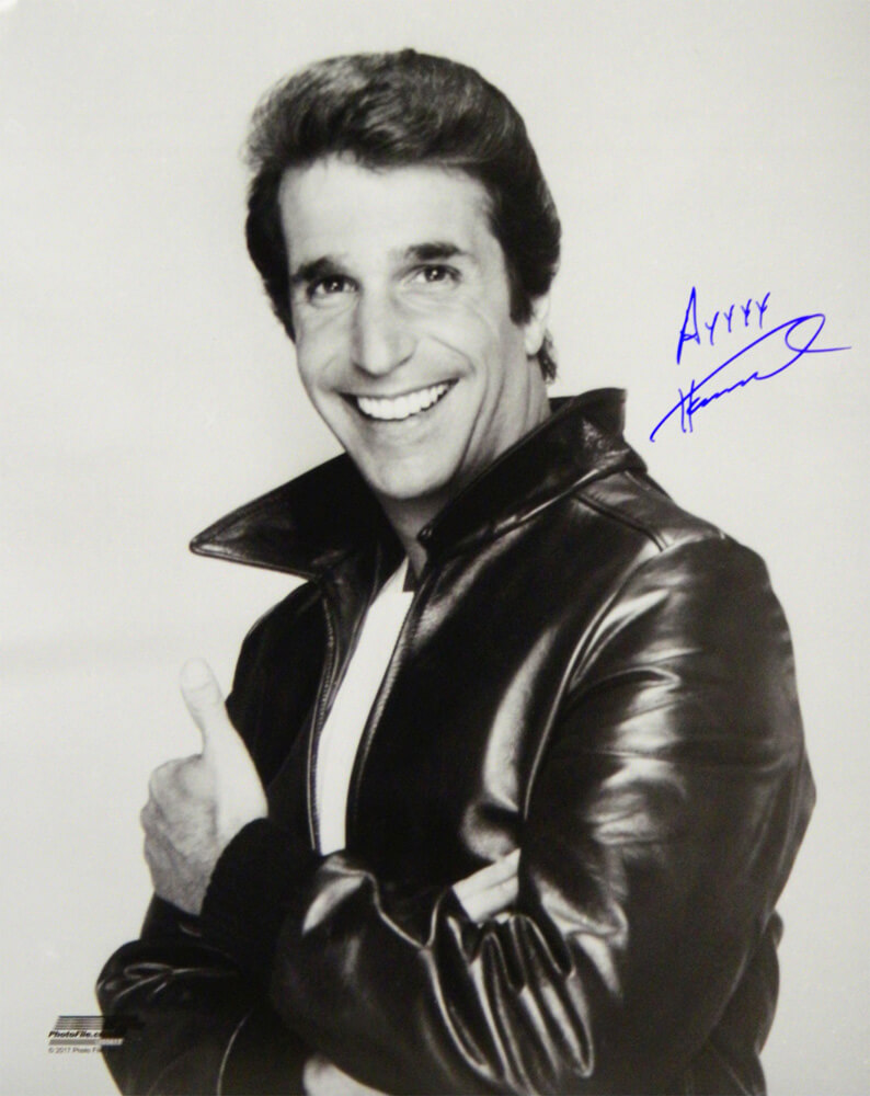 Henry Winkler Signed Happy Days The Fonz Thumbs Up B&W 16×20 Photo w ...