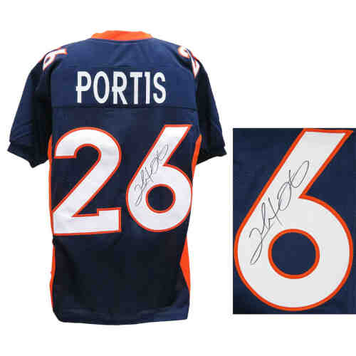 Clinton Portis Signed Navy Custom Football Jersey