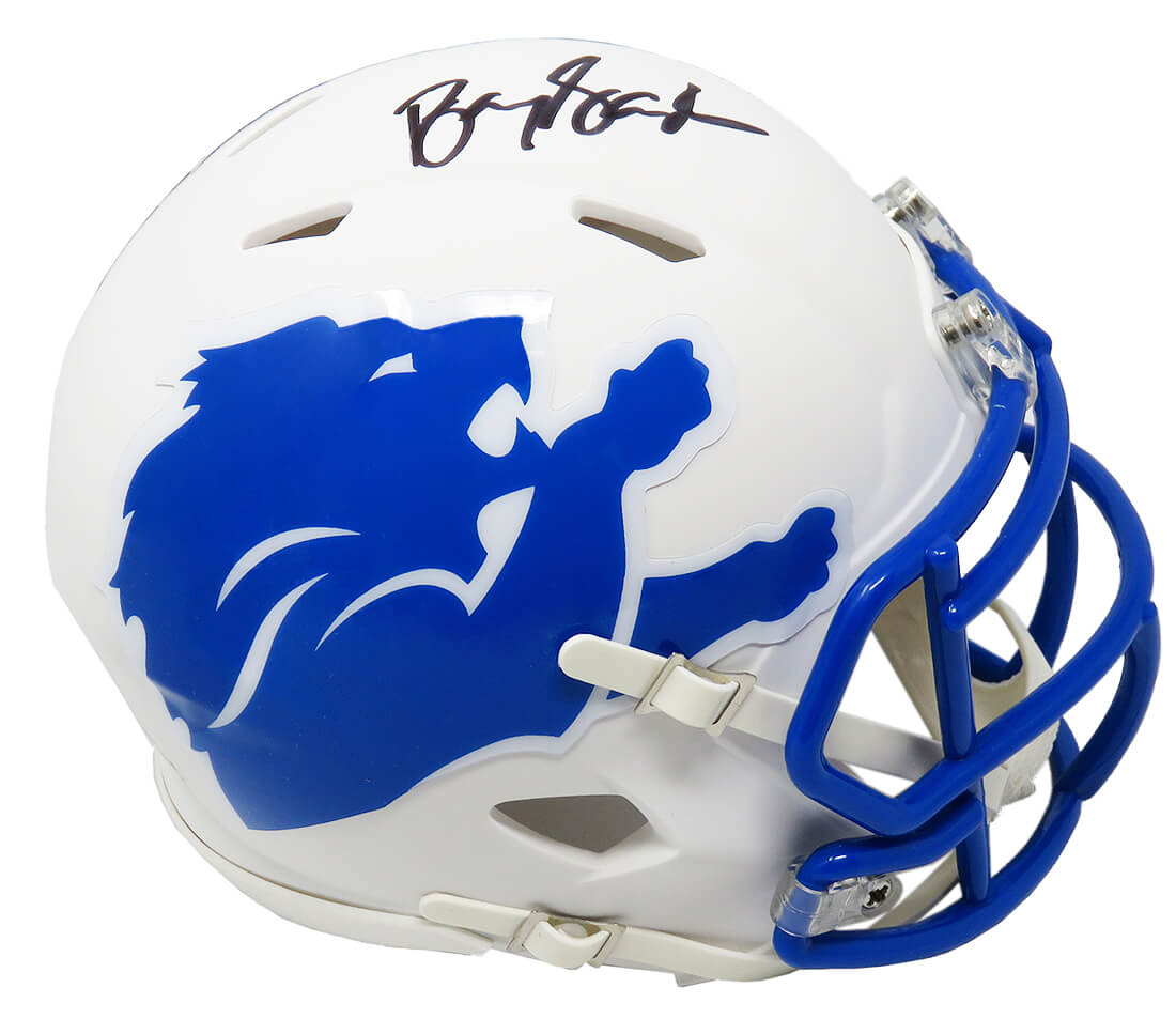 Schwartz Sports Memorabilia SANPRO325 Barry Sanders Signed Detroit Lions Lunar Eclipse White Matte Riddell Speed Authentic Helmet