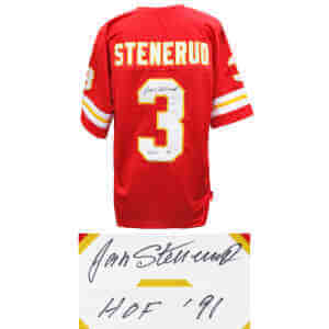 Jan Stenerud Signed Red Throwback Custom Football Jersey w/HOF'91