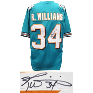 Ricky Williams Signed Teal Custom Football Jersey
