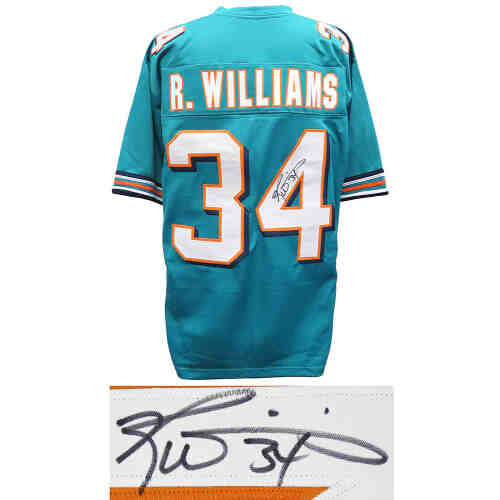 Ricky Williams Signed Teal Custom Football Jersey