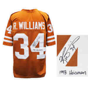 Ricky Williams Signed Brown Custom Football Jersey w/1998 Heisman