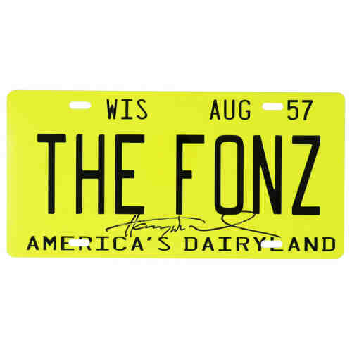 Henry Winkler Signed The Fonz Wisconsin Yellow License Plate