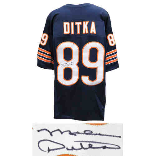 Mike Ditka Signed Navy Custom Throwback Jersey