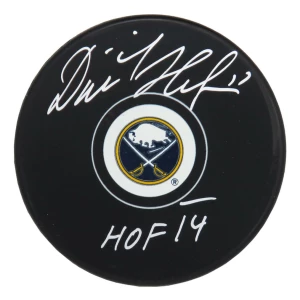 Dominik Hasek Signed Buffalo Sabres NHL Logo Hockey Puck w/HOF'14
