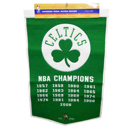 Boston Celtics 24x36 Embroidered Genuine Wool NBA Team Dynasty Banner Pennant